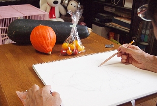 大人の趣味コースでは、水彩画もできます